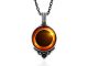 Solar Eclipse Black Swarovski Crystal in Pewter Necklace