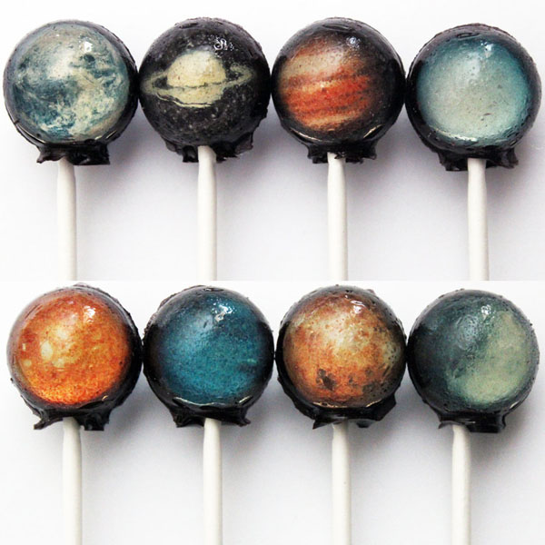Solar System Hard Candy Lollipops