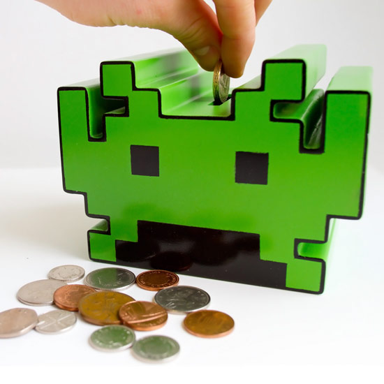 Space Invaders Electronic Bank with Sound