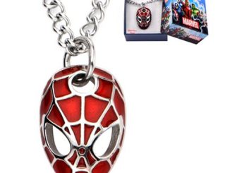 Spider-Man Face Red Pendant with Chain Necklace