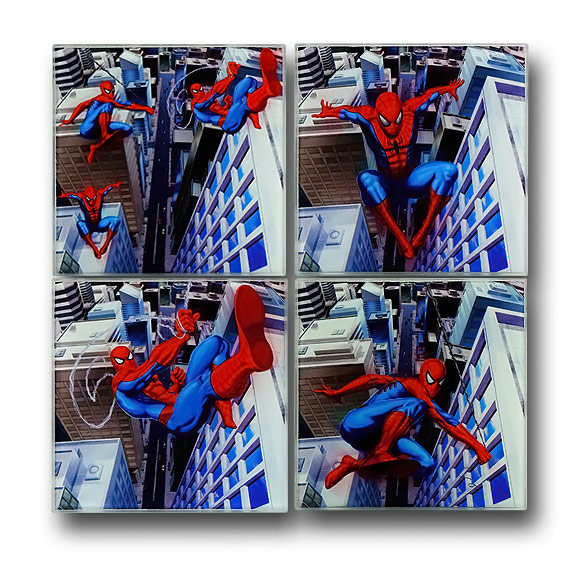 Spider Man In The City Glass Coaster Set