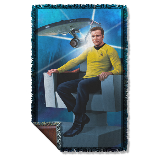 Star Trek Captains Chair Woven Tapestry Throw Blanket