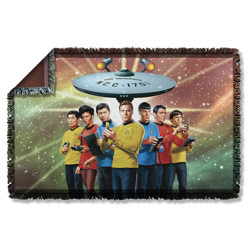 Star Trek Original Crew Woven Tapestry Throw Blanket