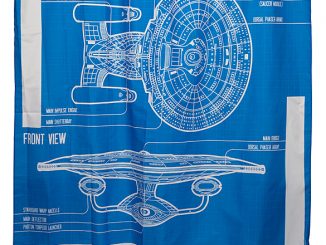 Star Trek TNG Enterprise Blueprint Shower Curtain