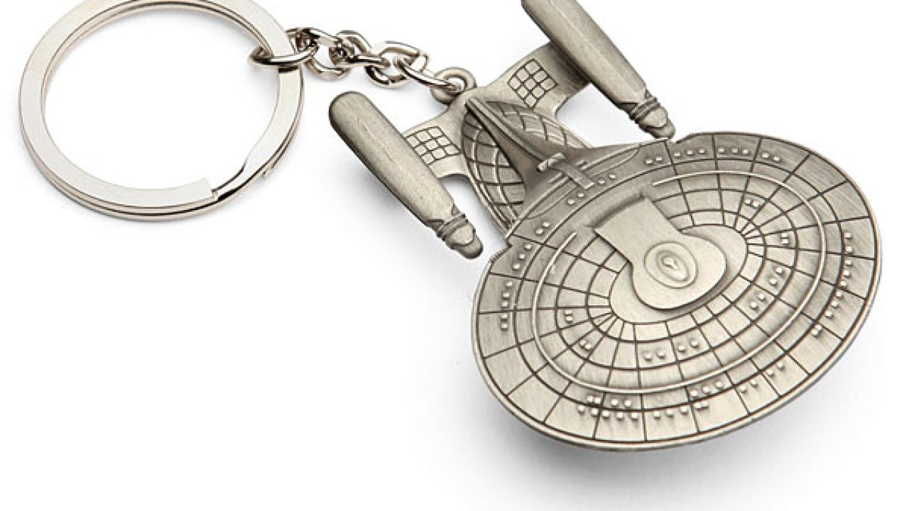 Star Trek Original Command Silver Color Metal Keychain Keyring with Clip