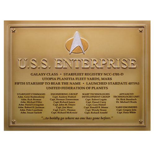 Star Trek U.S.S. Enterprise-D Dedication Plaque #4