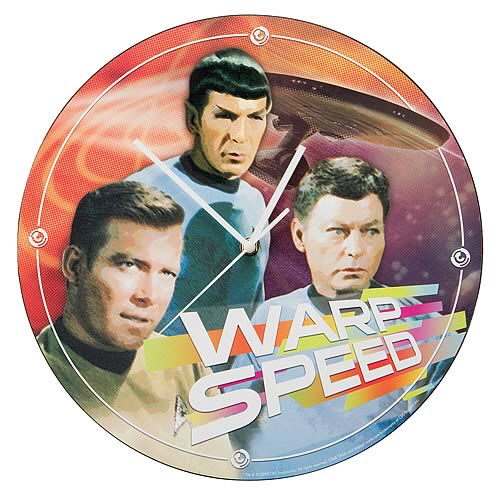 Star Trek Warp Speed Wood Wall Clock