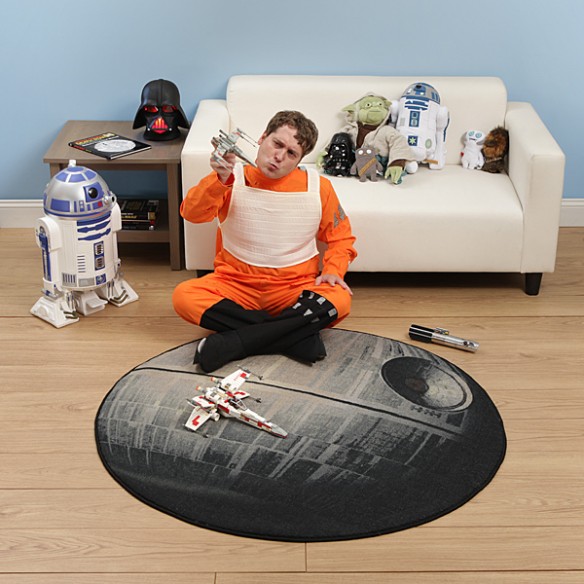 NEW! STAR WARS 39" ROUND DEATH STAR AREA RUG OFFICIALLY LICENSED 