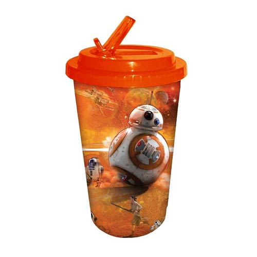 Star Wars Episode VII - The Force Awakens BB-8 Orange 16 oz. Flip Straw Travel Cup