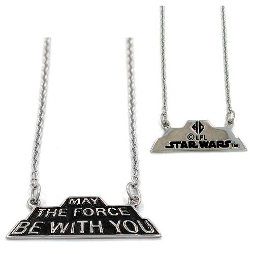 Star Wars May the Force Be with You Silver Pendant Necklace