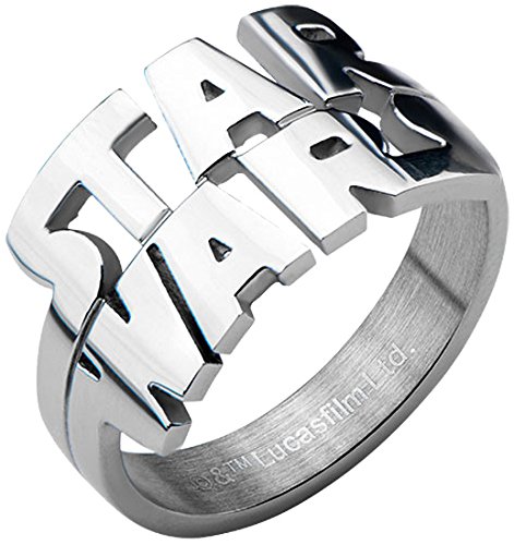 Star Wars Mens Cut Out Logo Stainless Steel Ring