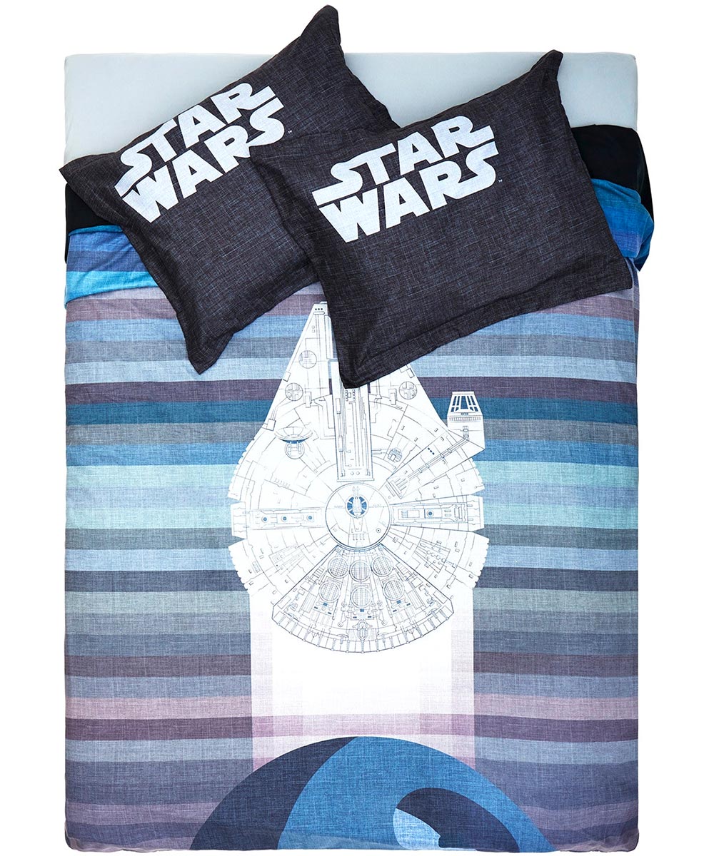 Star Wars Burlap Large Millennium Falcon 25 square pillow 