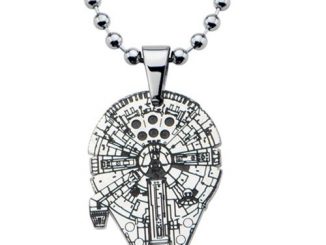 Star Wars Millennium Falcon Enamel Cut Out Pendant Stainless Steel Necklace