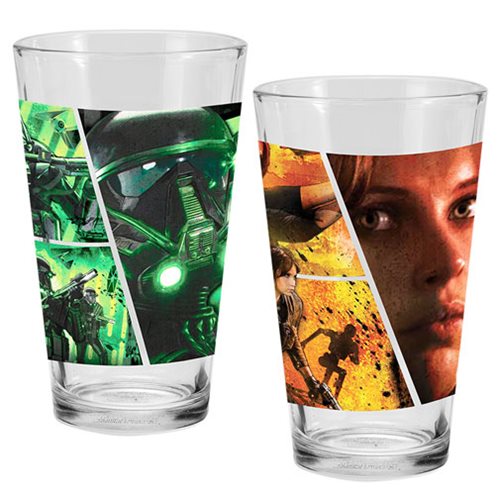 Star Wars Rogue One 16 oz. Laser Decal Glass 2-Pack