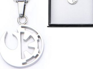 Star Wars Rogue One Rebel Alliance and Galactic Empire Symbol Cut Out Stainless Steel Pendant Necklace