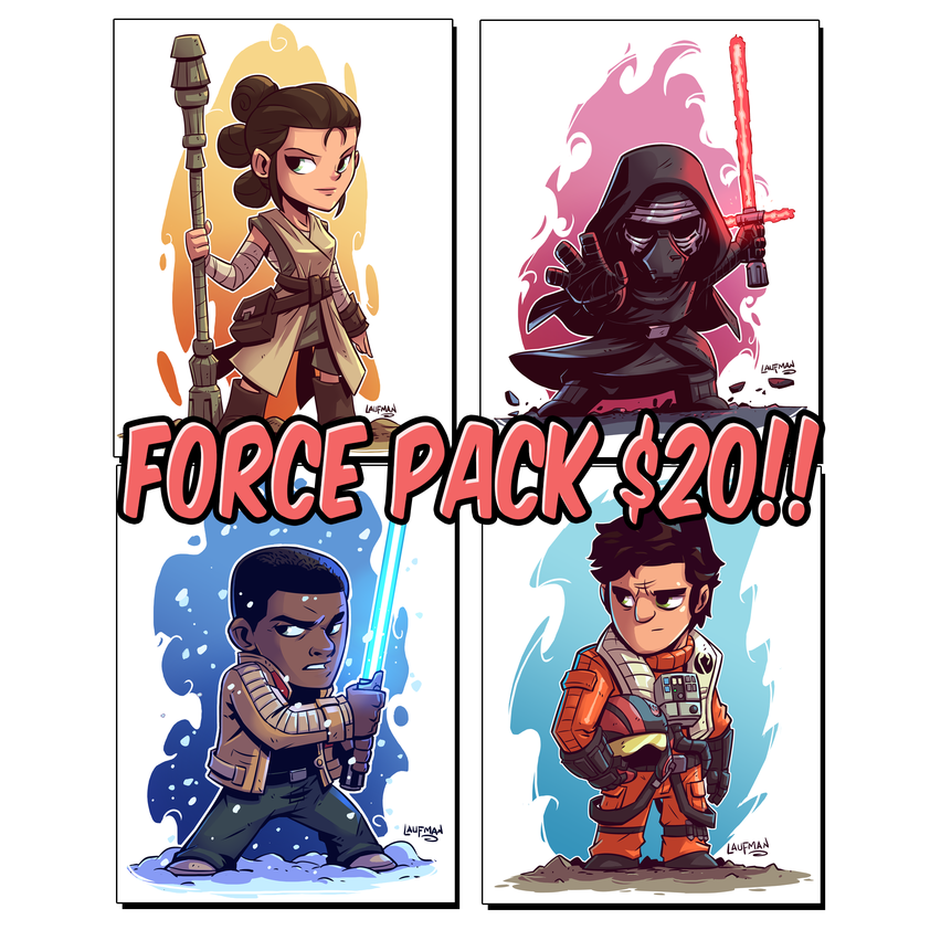 Star Wars The Force Awakens Chibi Prints 4-Pack