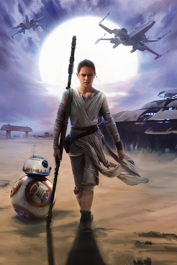 Star Wars The Force Awakens Rey Mural - small