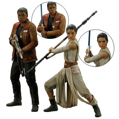 Star Wars The Force Awakens Rey and Finn ArtFX+ Statue Set