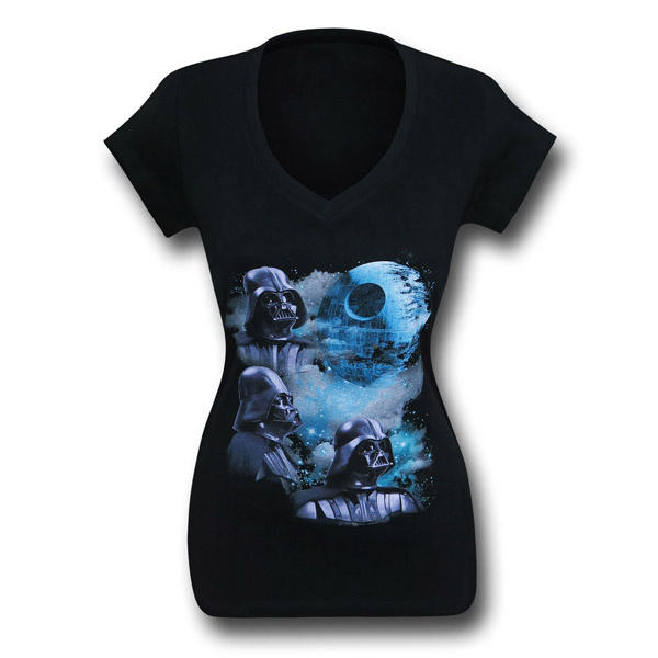 Star Wars Triple Vader Womens V-Neck T-Shirt