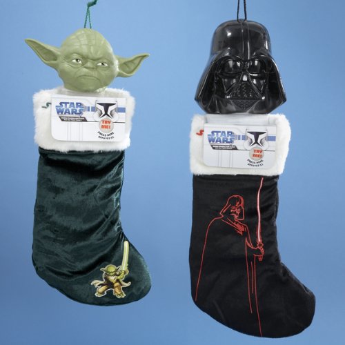 Star Wars Yoda and Darth Vader Christmas Stockings with Sounds