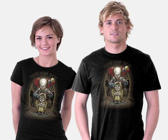 Details about   Stephen King It Pennywise We all float down here Shirt Black T-Shirt Cotton Tee