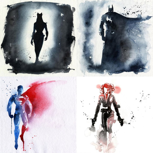 Superhero Watercolor Art
