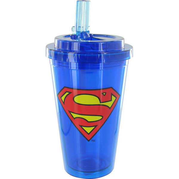 Superman 16 oz. Flip-Straw Travel Cup