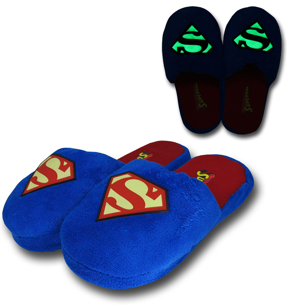 Superman Glow In The Dark Symbol Slippers