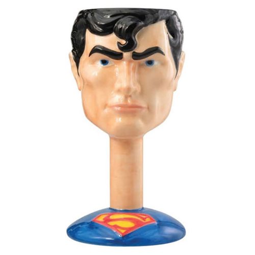 Superman Head Ceramic Molded Goblet