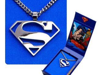 Superman Logo Cutout S Pendant and Chain Necklace