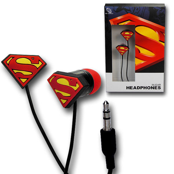 Superman Rubber Symbol Earphones