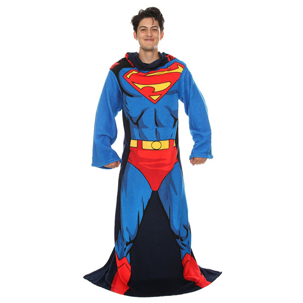 Superman Throw Blanket with Sleeves