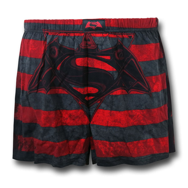 Superman V Batman Red Stripe Boxers