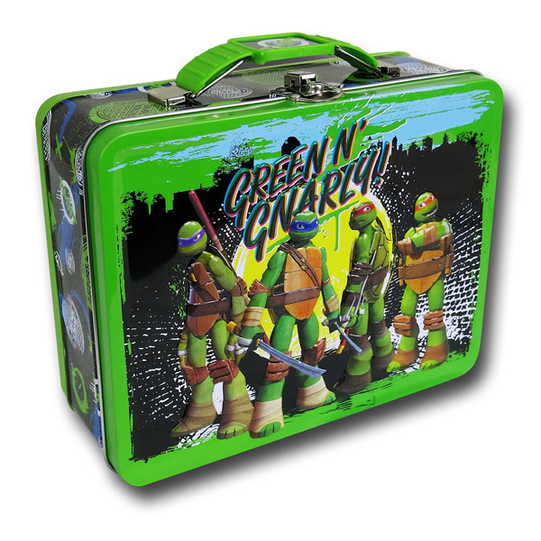 Teenage Mutant Ninja Turtles Large Carry All Tin Tote Lunchboxes Set of 2 NEW 