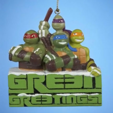 Teenage Mutant Ninja Turtles Green Greetings Christmas Ornament