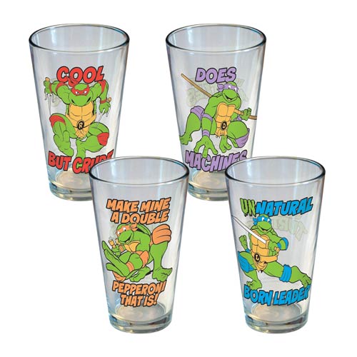 Teenage Mutant Ninja Turtles Phrases Pint Glass 4-Pack