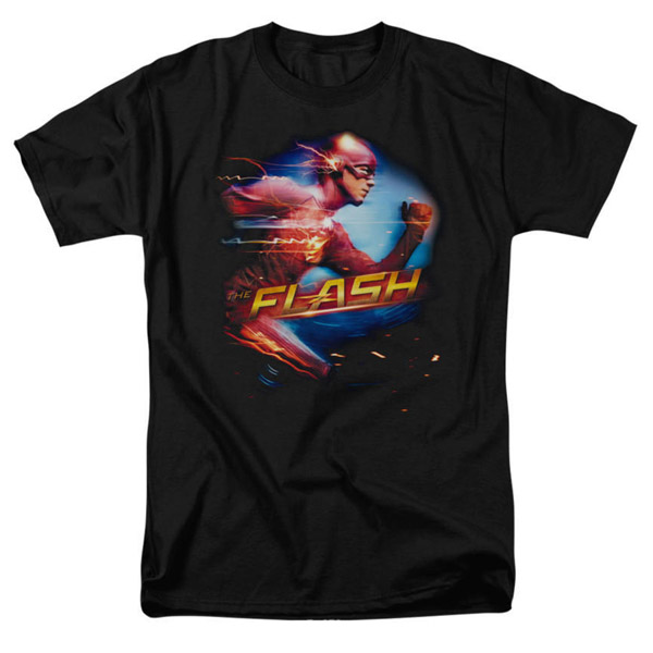 The Flash Running Adult Black T-Shirt