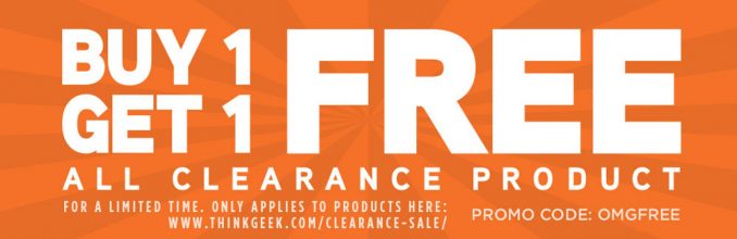 ThinkGeek Buy 1 Get 1 Free on Clearance Products