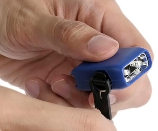Tiny Wind Up Keychain LED Flashlight