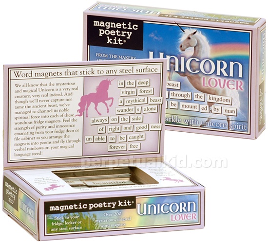 Magnetic Poetry UNICORN LOVER Magical Mysterious Game Kitchen Fridge Toy Novelty 
