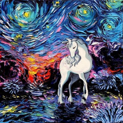 Unicorn Starry Night Mashup Print