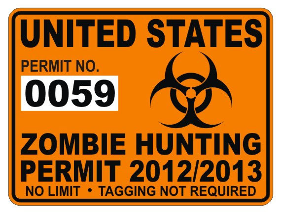 United States Zombie Hunting Permit Sticker