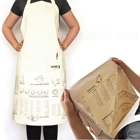 Upside Down Apron With Cooking Guide