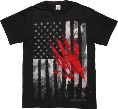 Walking Dead Bloody Hand Flag T-Shirt
