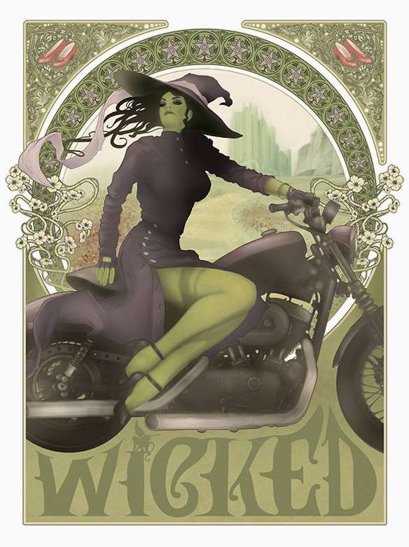 Wicked Witch of the West Art Nouveau Poster