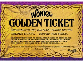 Willy Wonka Golden Ticket Tin Sign