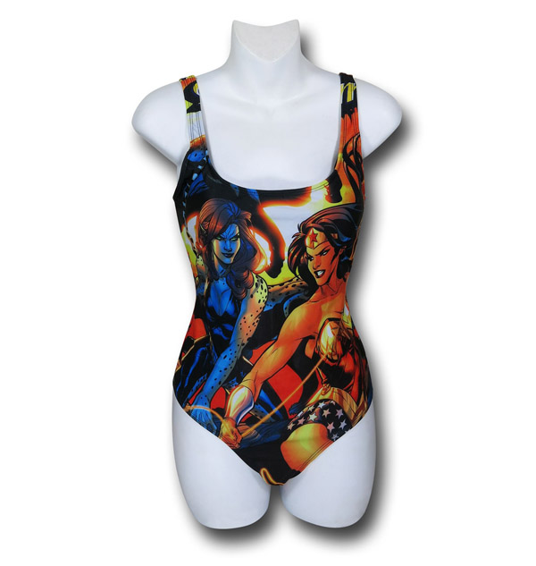Wonder Woman Cheetah All-Over Print One-Piece Swimsuit