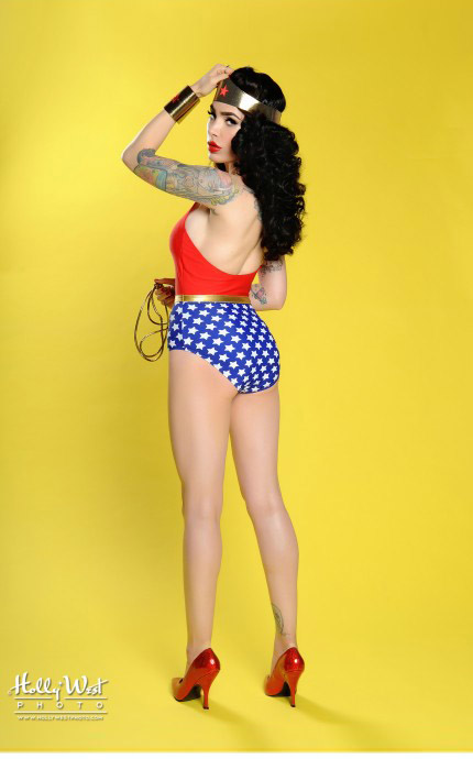 Wonder Woman One-Shouldered One Piece Swimsuit Back