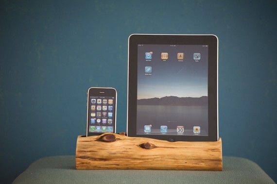 Wooden iPhone and iPad Docking Station