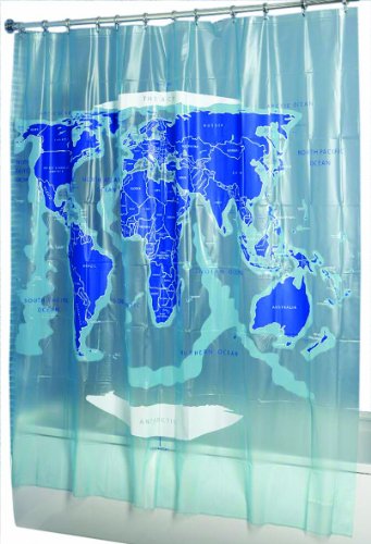 World Map Shower Curtain